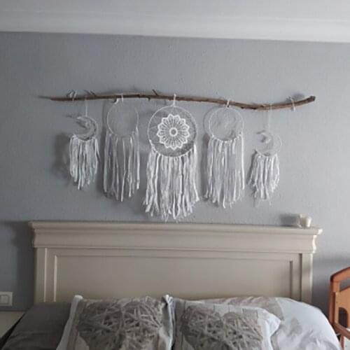 5 Pack White Dream Catcher Boho Room Decoration Nursery Decor Wedding Decoration Valentines Day Gift Wall Hanging Decor
