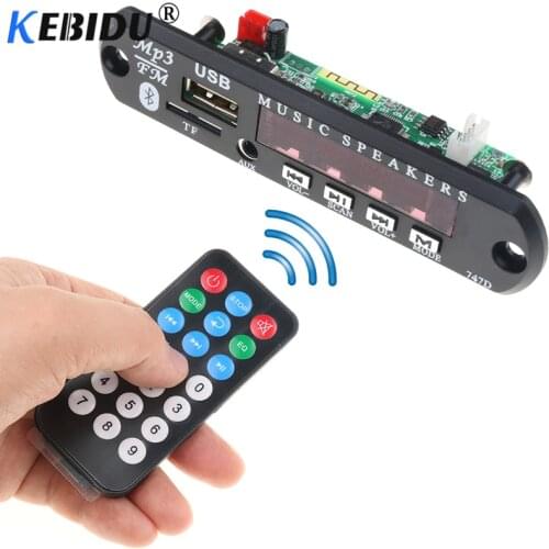 Kebidu Wireless Bluetooth MP3 Player Decoder Board Module FM AUX TF card Audio USB 2.0 3.5mm Radio 12V for Car for iPhone