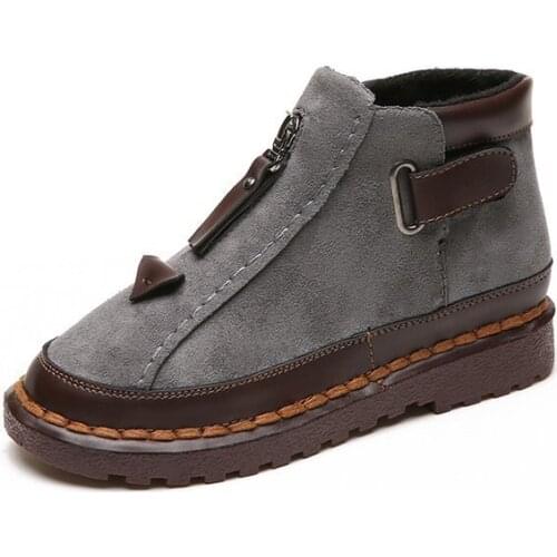 Booties women shoes 2020 fashion hook & loop solid autumn platform shoes woman ankle boots ladies shoes botas mujer