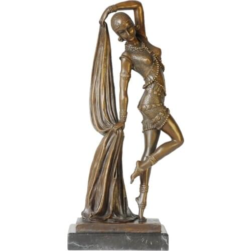 Bronze Statue Classical Young Woman Dance Sculpture Female Art Wonderful Living Room Office Decoration Gifts