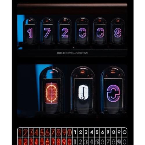 Elekstube IPS Nixie Tube Digital Clock Electronic Calendar 6 Bit LCD Time Photo Display Creative Retro Desk Decoration R7UB