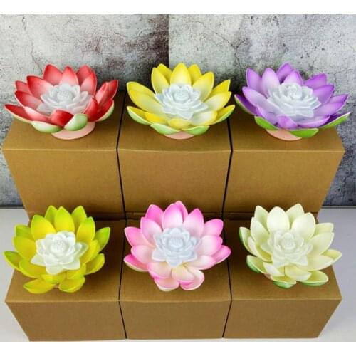 Artificial Floating Night Light LED Lotus Lamp Garden Pond Swimming Pool Decor