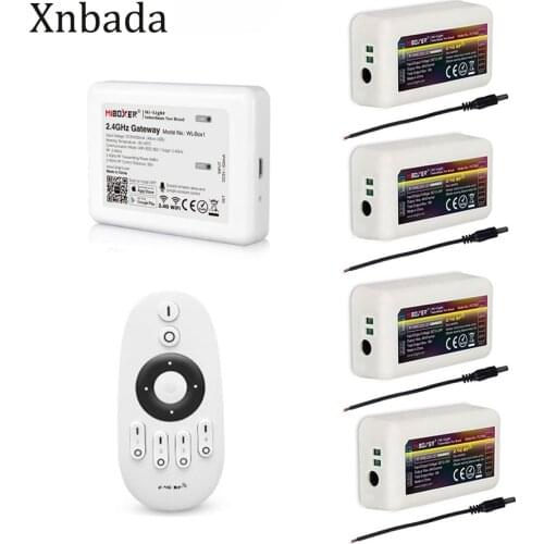 Milight LED Controller Kit FUT007 Remote 2.4G 4-Zone Dimmer Controller WL-Box1 WIFI For 2835 5050 Single Color Light DC12-24V