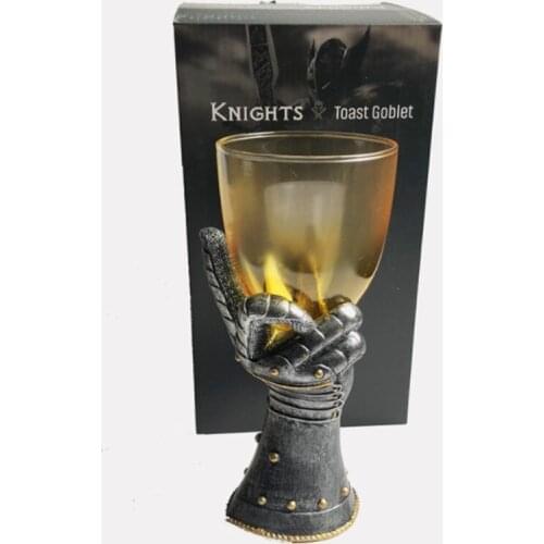 Creative Mug Executive Knight Gloves Plexiglass Cup Goblet Armor Hero Glass gift For Boyfriend