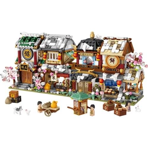 LOZ Chinese Architecture Mini Blocks City Store Building Bricks for Girls Boy Birthday Gift Loz 1733 China Stores for Kids Toys