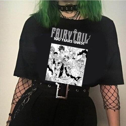 Fairy Tail Fashion Japanese Anime T Shirt Men Funny Cartoon T-shirt Casual Cool Streetwear Tshirt Couple Hip Hop Top Tee Male