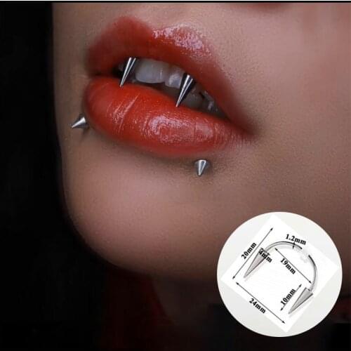Fashion Goth Lips Ring Stainless Steel BCR Septum Piercing In Mouth Ring Puncture Earrings Hoop Nose Ring Body Piercing Jewelry
