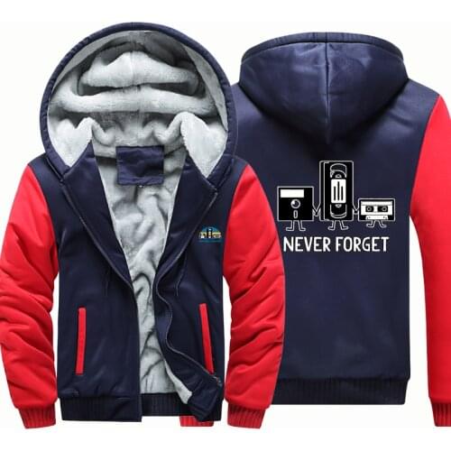 Never Forget windbreak outwear Male coatwarm hoodies man thick Camouflage Sleeve causal winter Men Jacket hoody men clothing new