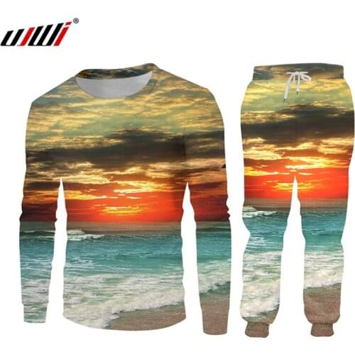 UJWI 2020 Autumn/Winter Oversized Graphic Man Suit Hat Suit 3D Printed Blazer Sport Suit Jogger Tracksuit Jacket Oversize 7XL