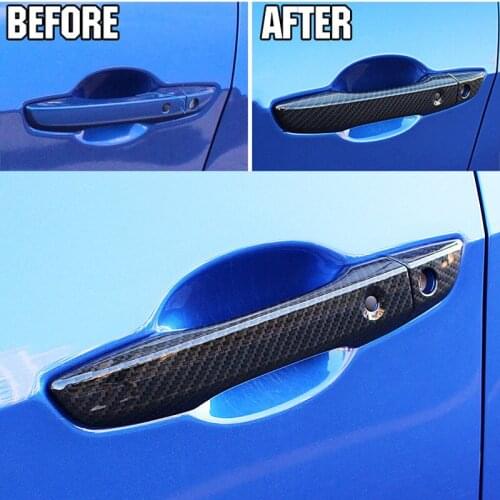 ABS carbon fiber Car door handle cover trim 8pcs For Honda Civic 10th 2016 2017