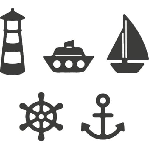 Delicate Lighthouse Ship Sailboat Rudder Anchor Metal Cutting Die Sailing Tool Die Cuts For Card Making DIY New2019 Crafts Cards