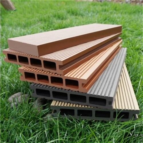One Piece 1m*14.6cm*2.4cm Out Door Plastic Wood Flooring Eco Friendly Wood Plastic Composite Decking Tiles Customizable Length
