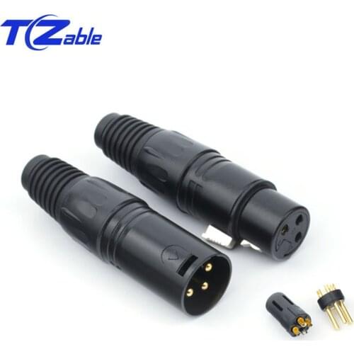 XLR Conector Male Female Plug 3 Pin Audio Connectors Hifi Cable XLR Adapter Speaker Plug Microphone Mixer Stereo Jack Converter