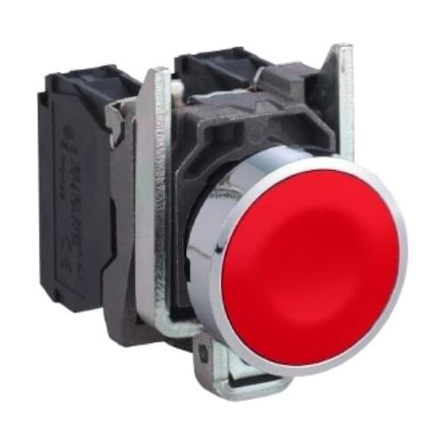 XB2B flat head button XB4BA42C XB4BA42 = ZB4BZ102C + ZB4BA4C