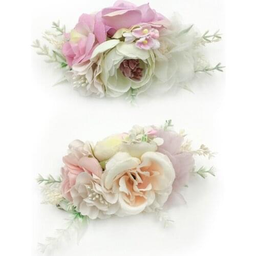 Princess Flower Headband Girl Artificial Floral Photography Prop Infant Headwear Toddler Hairbands Bandeau