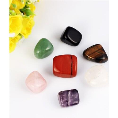 7 Chakra Irregular Natural Quartz Black Obsidian Green Aventurine Tiger eye Garden Decor Tumbled Stones Healing Reiki Crystal