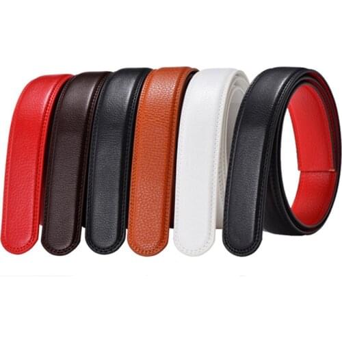 Female/male Belt 3.5CM/3.0CM Width Genuine Leather Belts for Women/men Black/coffee/brown/white/red No Automatic Buckle Strap