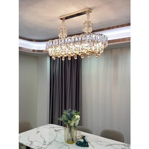 Light luxury living room crystal chandelier simple post-modern atmosphere luxury restaurant 2021 new European style lamps