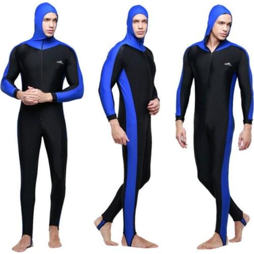 Sbart Hooded Wetsuits Men Diving Suits One Piece Swimsuit Male Rash Guards Sailing Surfing Bodysuits Snorkel Long Sleeve DEO