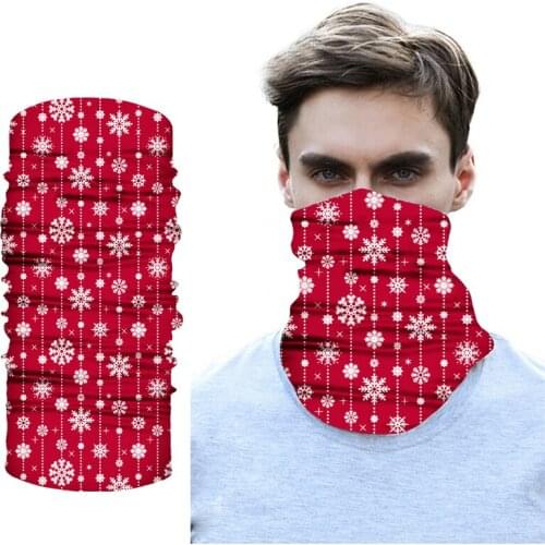 Christmas Snowflake Pattern Print Cycling Hiking Scarves Outdoor Turban Riding Men Women Sports Seamless Scarf Headwear Bandana