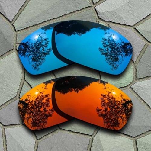 Sky Blue&Red Orange Sunglasses Polarized Replacement Lenses for Oakley Hijinx
