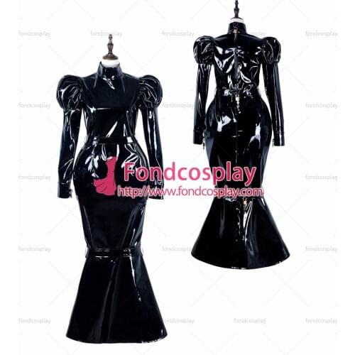 Sissy maid pvc dress lockable Uniform cosplay costume Tailor-made[G2299]