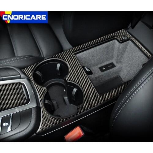 Carbon Fiber Car Styling Central Water Cup Frame Decoration Sticker Trim For Porsche Macan 2015-18 Interior Modified Accessories