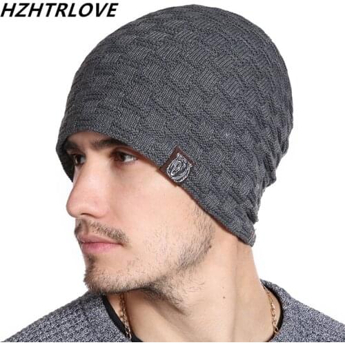 High Quality Bear Winter Hat Add Fur Warm Beanies Hat Baggy Skullies Knitted Hat For Men Women Ski Sports Beanies Cap