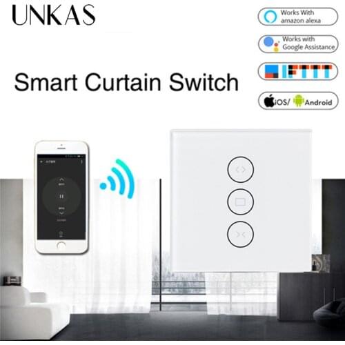 WiFi Smart Curtain Switch Smart Life Works with Alexa and Google Home Tuya for Electric Motorized Curtain Blind Roller Shutter
