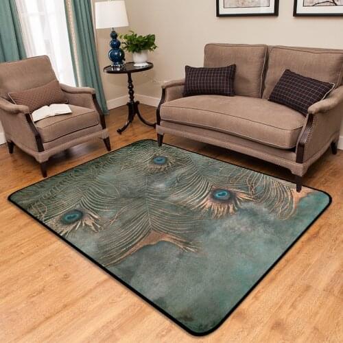 European Style Peacock Feather Carpets Colorful Geometric Pattern Rugs Large Area Mats For Parlor/Hotel/Hall Soft Carpet