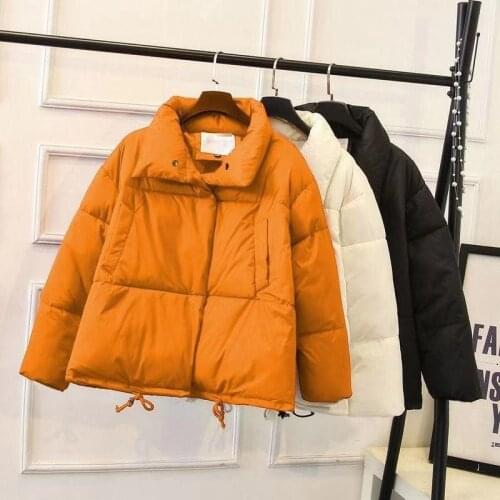 Women Short Jacket Stand Zipper Parka Fad Winter Jacket Coat Vogue Autumn Solid Warm Casual Padded Parka Female Coat Women