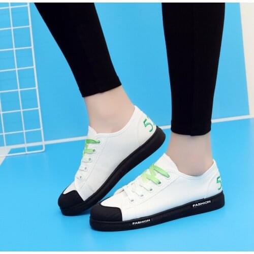 Women Shoes 2019 New Summer Autumn White Flats Lace Up Student Canvas Shoes Breathable Ladies Casual Shoes Women Sneakers CR-18