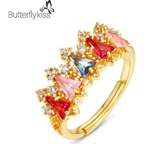 BK Real S925 Open Rings For Women Lab Grown Ruby Like Natural Vintage Luxury Crown Geometric Engagement Anniversary Fine Jewelry