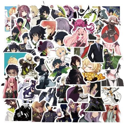 10/50pcs Hot Seraph of The End Anime Stickers Skateboard Guitar Laptop Luggage Bicycle Sticker Kids Waterproof Stikers Toys