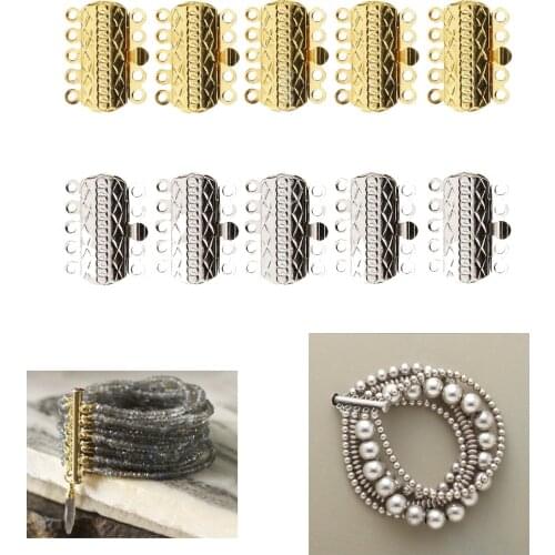 10 Pieces Multi Strand Slide Magnetic Tube Clasps Necklace Jewelry Findings