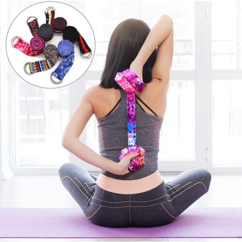 183*3.8cm Adjustable Yoga Stretching Belt Fitness Men And Women Sports Accessories D-Ring Resistance Hip Elastic Band