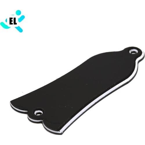 2 Holes Black Bell Shape PVC Truss Rod Cover Plate Scroll Plate For Guitar