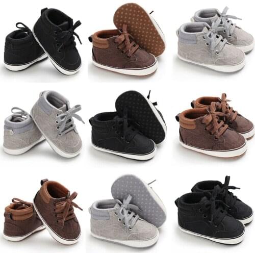 2021 Newborn Shoes Infant Baby Solid Girls Boys Soft Prewalker Casual Flats Canvas Sneakers Shoes Fashion Causal First Walkers