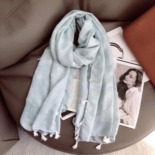 2021 Fashion Blossom Flower Print Tassel Scarf Shawls Long Beautiful Floral Soft Beach Hijab Wrap Free Shipping