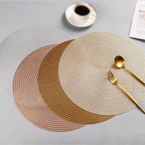 4/6pcs PVC Hollow Placemat Round Table Napkins Insulation Coaster Anti-slip Pads Tableware Mat Dining Table Kitchen Accessories
