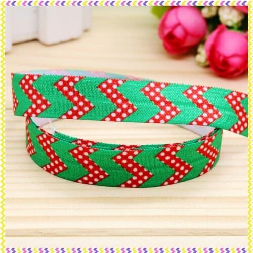 5/8 inch Free shipping Elastic FOE christmas stripe printed headband headwear diy hair band wholesale OEM H4256