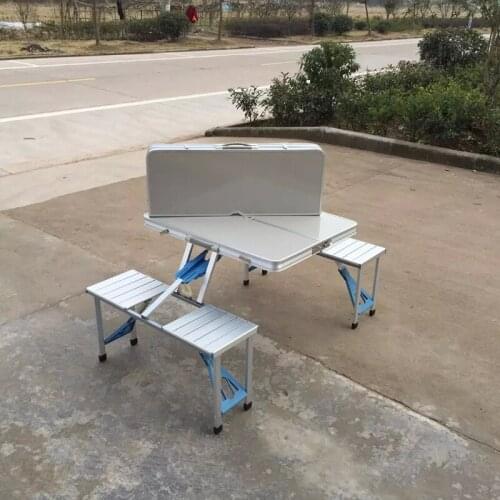 Aluminum Portable Outdoor Folding Table With Chairs Multi-Functional Table Outside