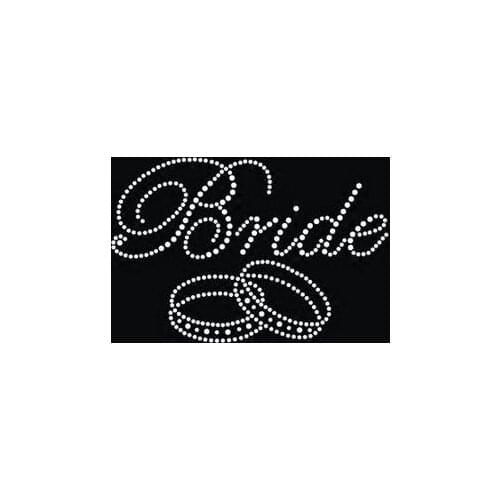 2pc/lot Bride rings design hot fix rhinestone applique iron on crystal transfers design strass iron patches for wedding gown