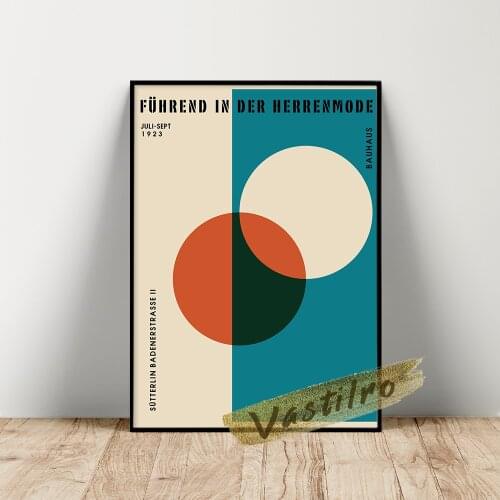 Bauhaus Print Museum Poster Gallery Exhibition Wall Art Illustration Canvas Painting Nordic Modern Home Decor Wall Picture Gift