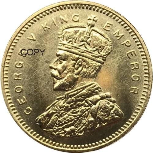 British India 15 Rupees George V King Emperor 1918 Metal Brass Gold Coin Souvenir Collectibles China Replica Coins