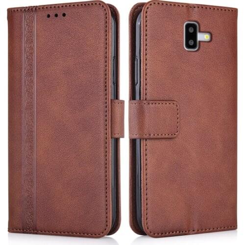 For Samsung Galaxy J6 Plus J610 J6+2018 J610 J610F SM-J610 6'' Cover On Samsung J6 Plus Shell J610 Wallet Leather Kickstand Case