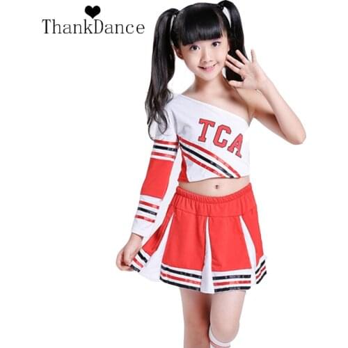 Girl Cheerleader Suits Children Classs Calisthenics Suit Girl School Cheering Squad Uniforms Kid Girls Student Competition Suit