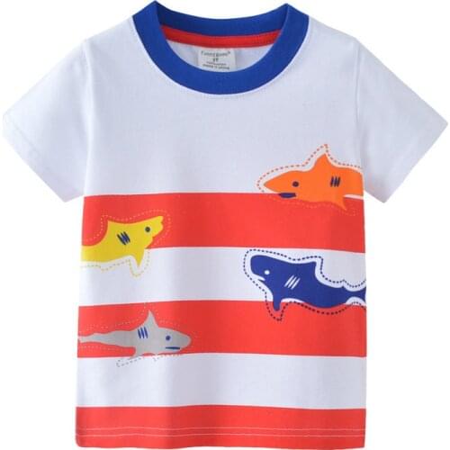 Funnygame Toddler Summer T shirts Cartoon Printed New 2020 Baby Cotton Clothing Casual Tees Tops Boys T shirts