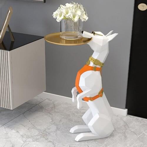 Home Decor Large Landing Dog Ornaments In Living Room Decoration Resin Crafts Floor Tray Accessories Sculptures And Statues