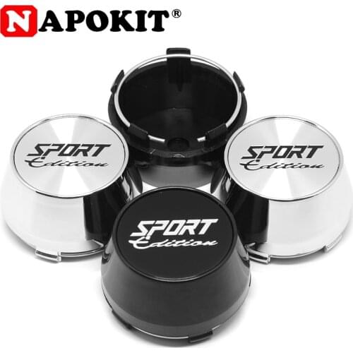 4pcs 60mm Luxury SPORT Logo Emblem Car Wheel Rim Hub Cap Luxury Hubcap Refit Car Styling with Black Silver Aluminum Logo